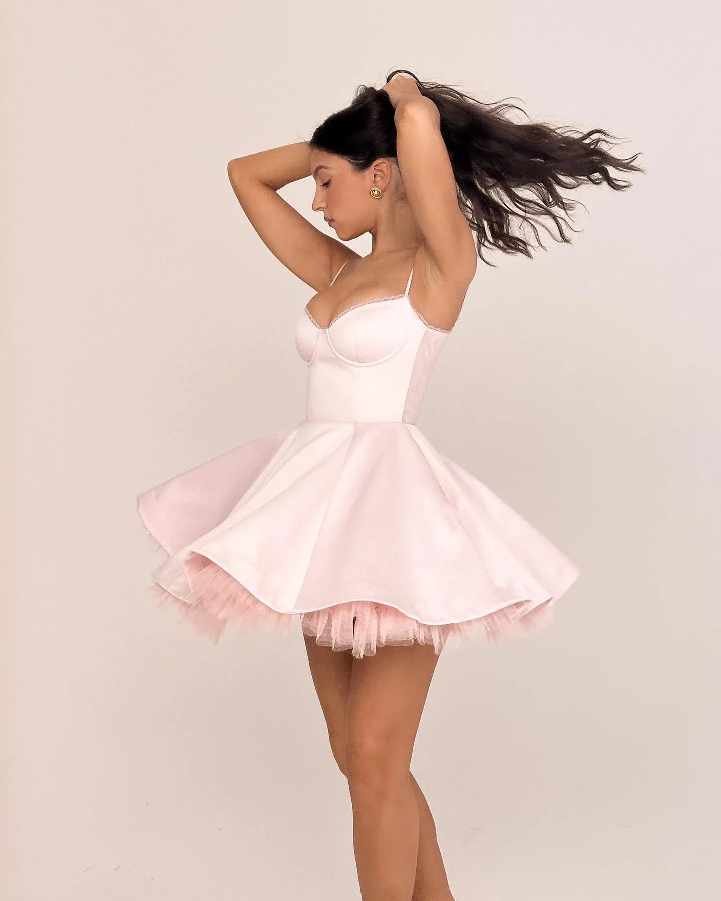 Lovely A-Line Sweetheart Neck Lace Trim Satin Pink Homecoming Dress With Pockets
