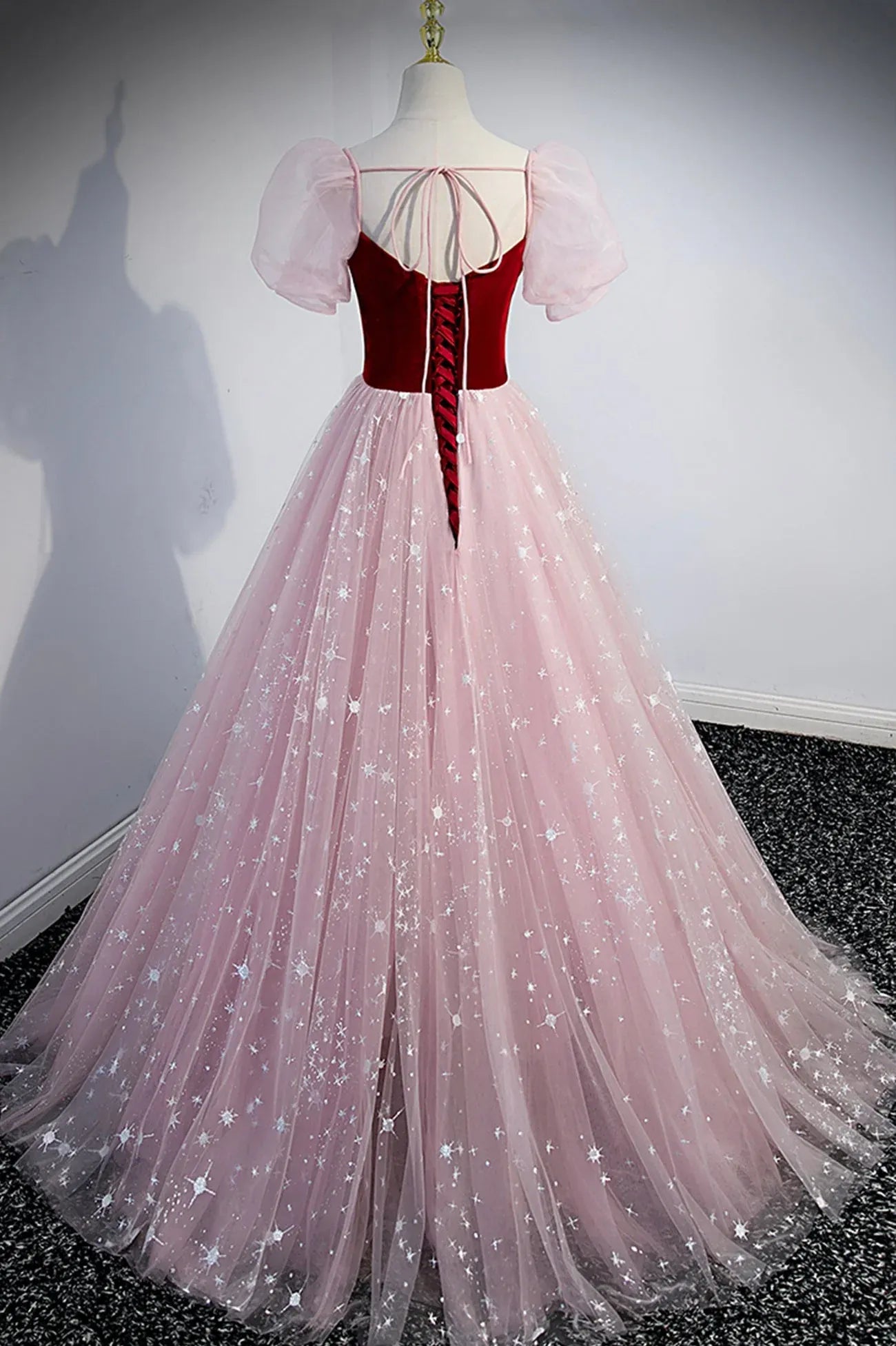 Lovely A-Line V-Neck Sleeveless Lace Up Floor-Length Prom Dress