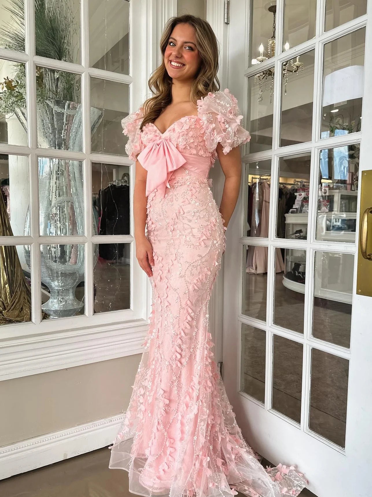 Lovely Mermaid Off The Shoulder Glitter Light Blue Prom Dress Party Dress