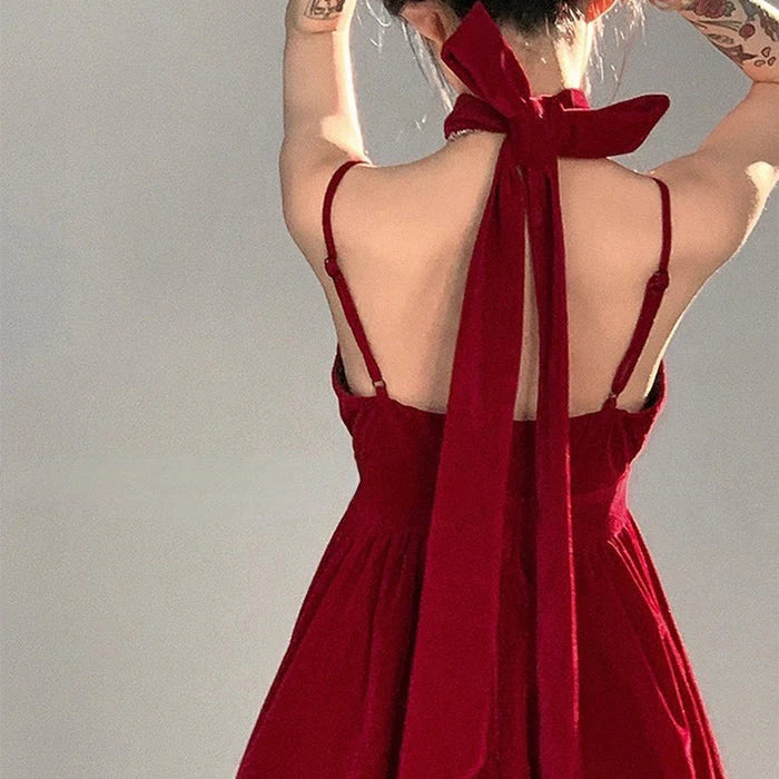 Lovely A-Line Spaghetti Straps Bow Keyhole Burgundy Mini Homecoming Dress