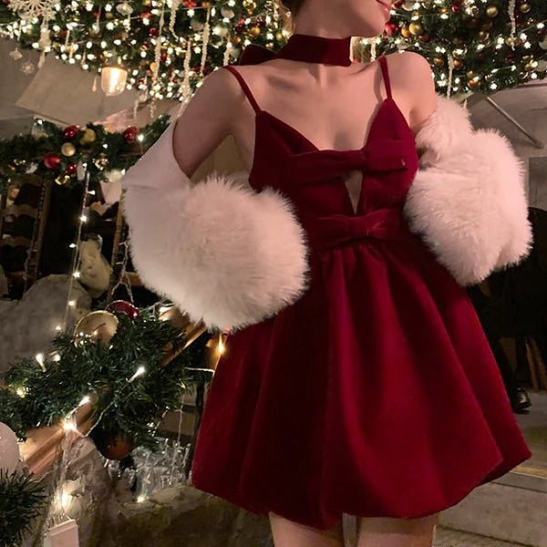 Lovely A-Line Spaghetti Straps Bow Keyhole Burgundy Mini Homecoming Dress