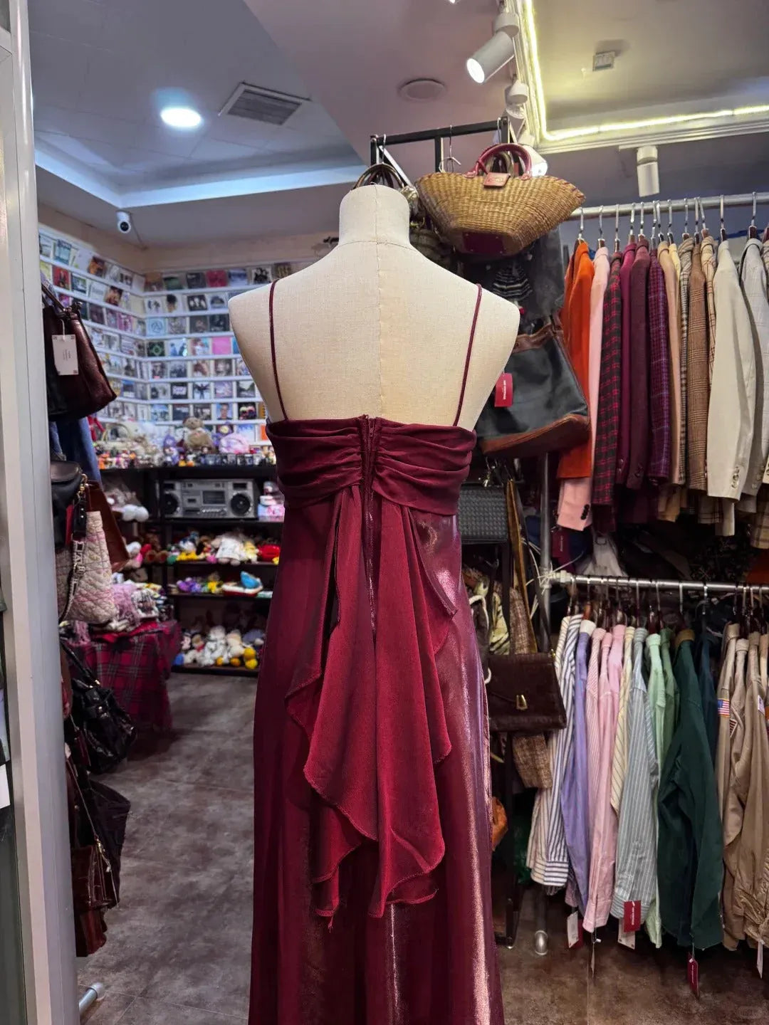 Luxe Sheath Sweetheart Sleeveless Ruffled Burgundy Long Prom Dress for Women Ready to Ship