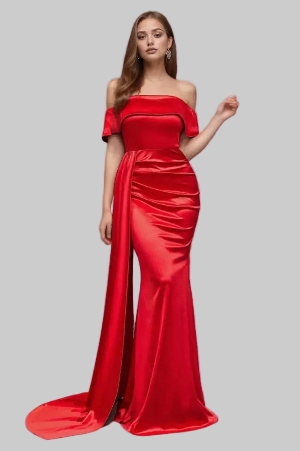 Luxe Velvet Floor-Length Evening Dress Black Off-Shoulder Sleeveless for Women