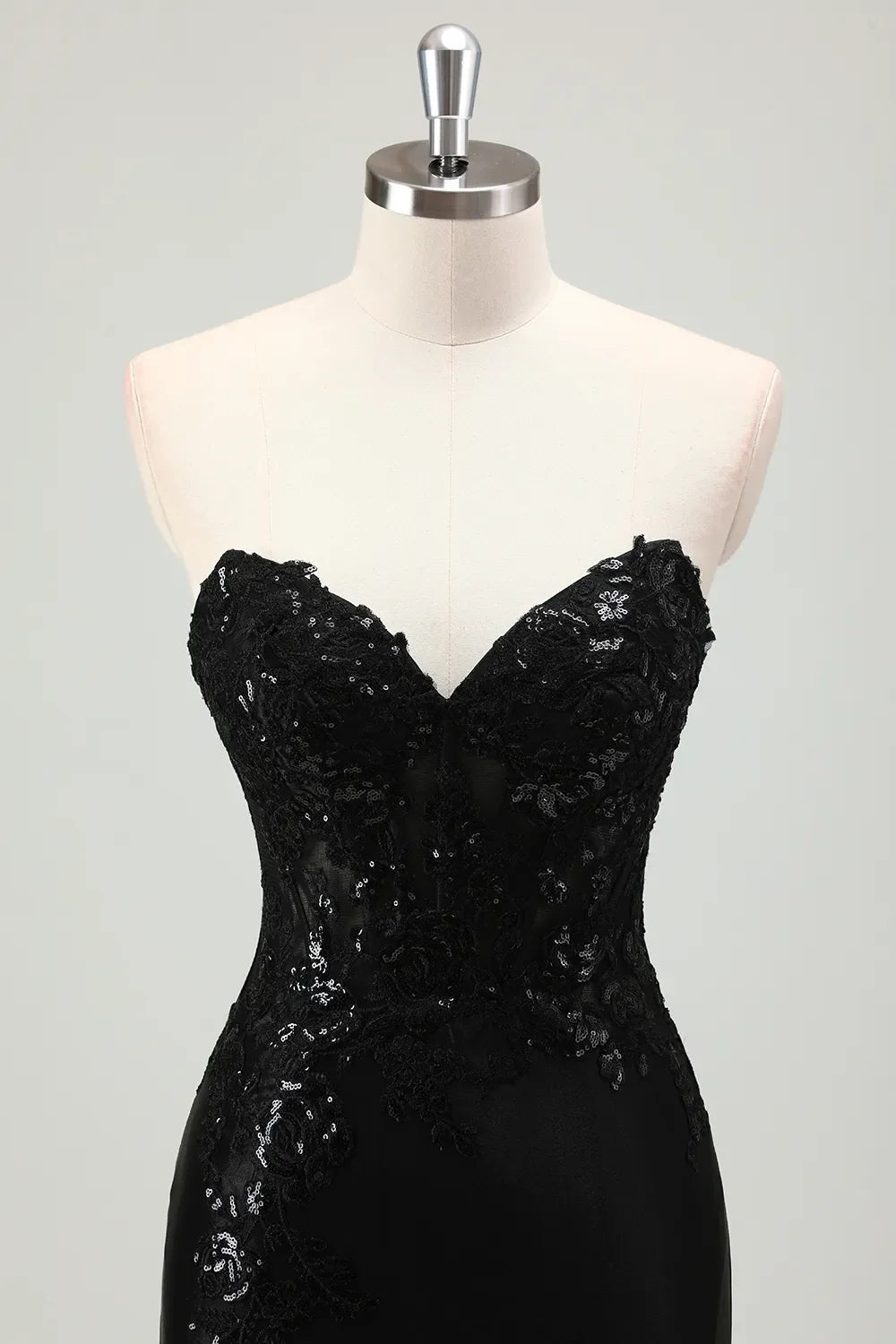 Xuewuba Formal Wear Dresses Black?Sweetheart Satin Mermaid Long Corset Prom Dress with Appliques Prom Dresses Stores