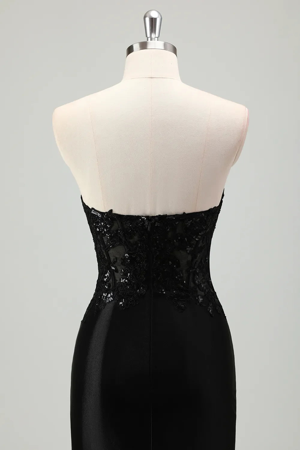 Xuewuba Formal Wear Dresses Black?Sweetheart Satin Mermaid Long Corset Prom Dress with Appliques Prom Dresses Stores