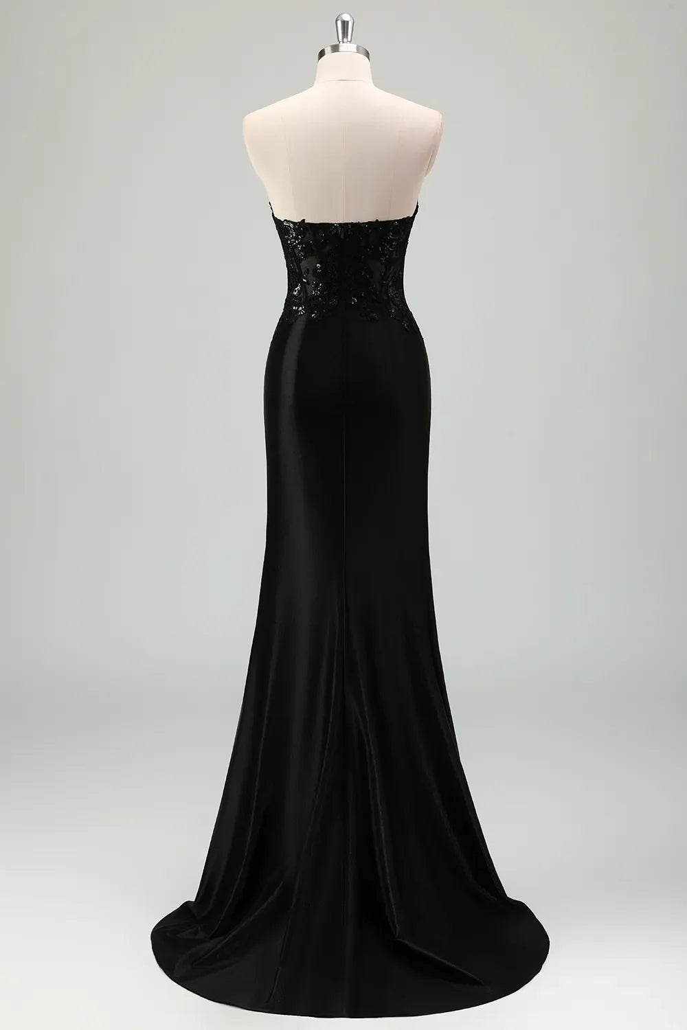 Xuewuba Formal Wear Dresses Black?Sweetheart Satin Mermaid Long Corset Prom Dress with Appliques Prom Dresses Stores