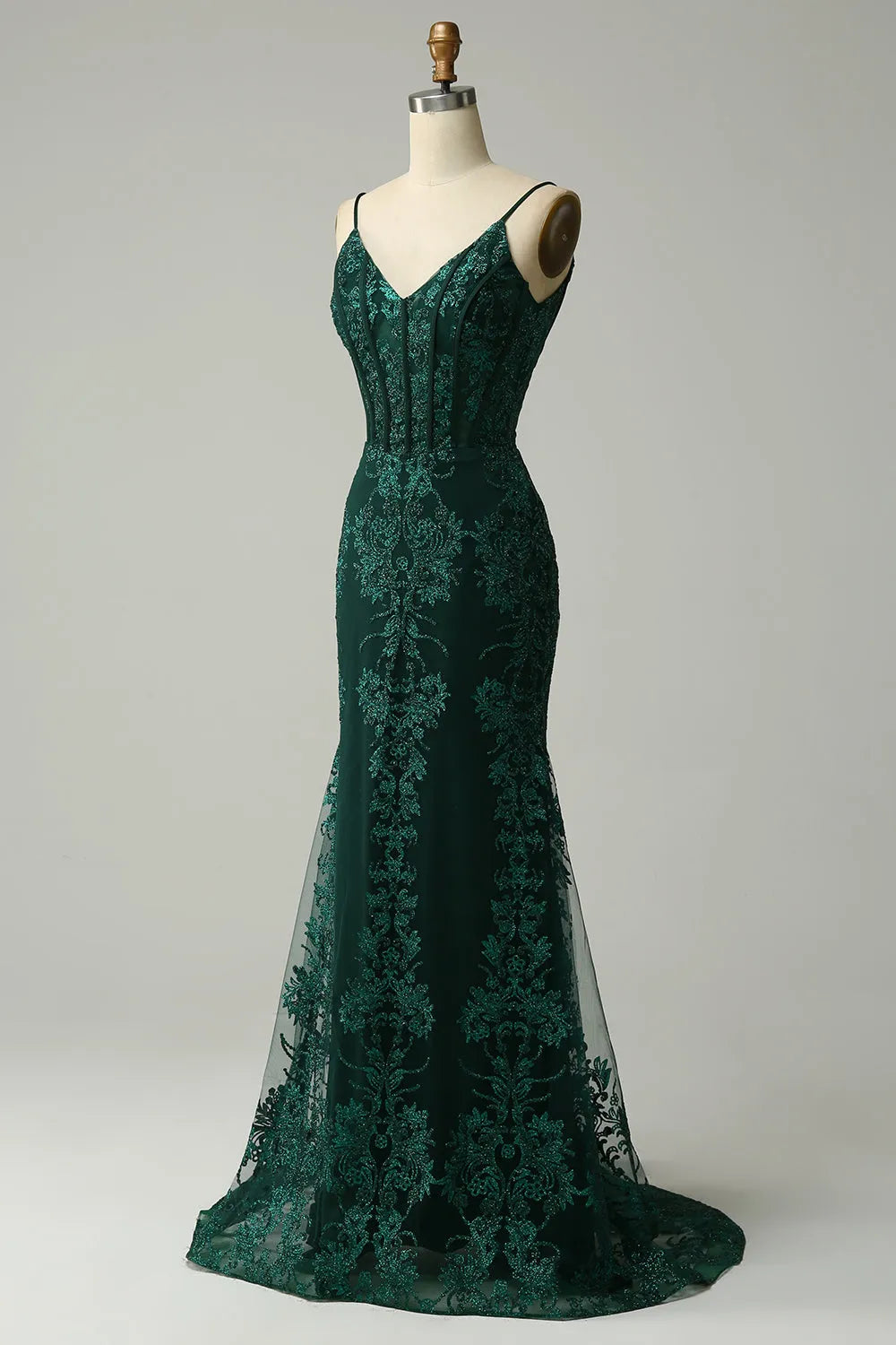 Xuewuba Formal Wear Dresses Spaghetti Straps Sparkly Dark Green Mermaid Sequin Long Prom Dress Prom Dresses Stores