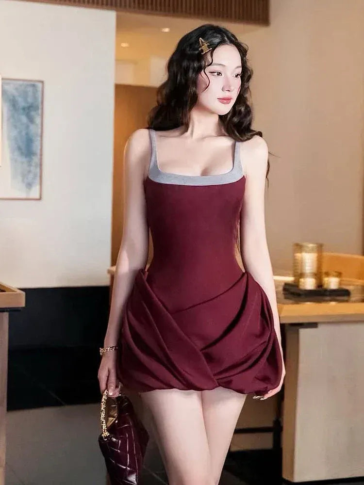 New Stylish A-Line Square Neck Ruched Cutout Back Beige Short Homecoming Dress