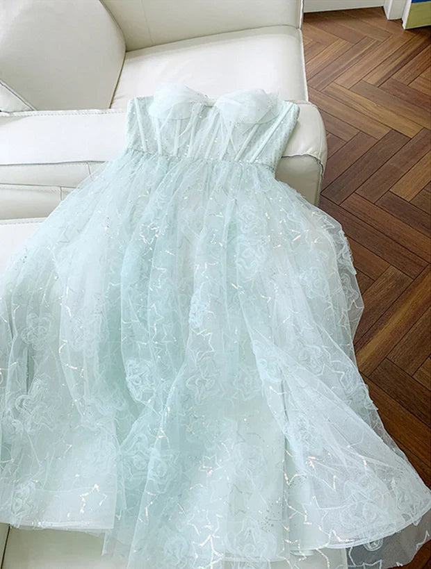 Lovely Sweethart Tulle Long A-line Formal Dress
