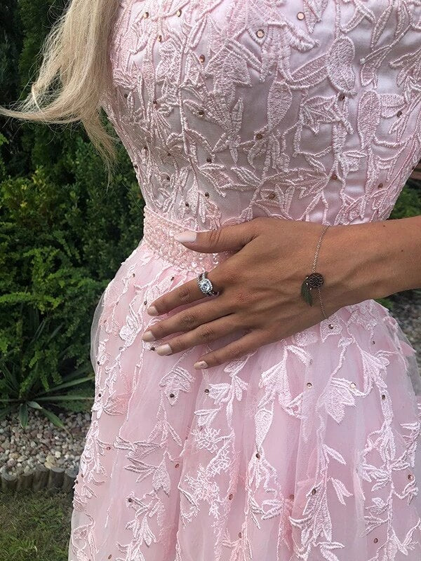 Pretty A-Line Strapless Sleeveless Lace Up Floor-Length Prom Dress