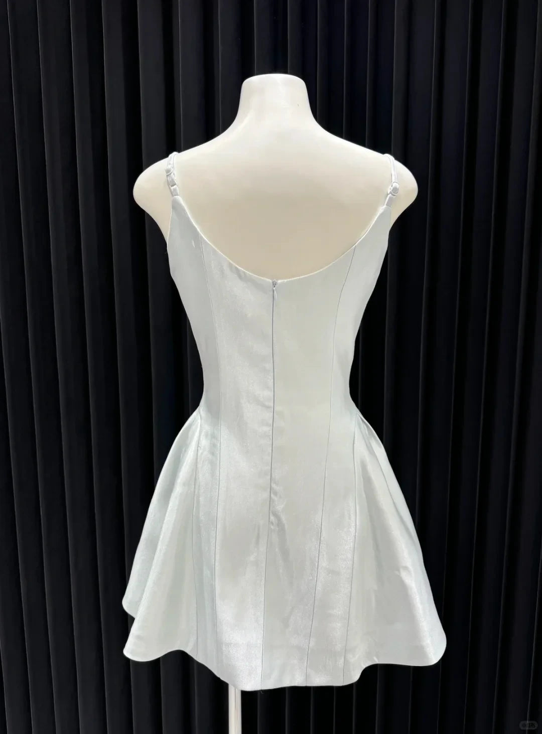 Pretty A-Line Square Neck Floral Applique Satin Light Blue Short Homecoming Dresses