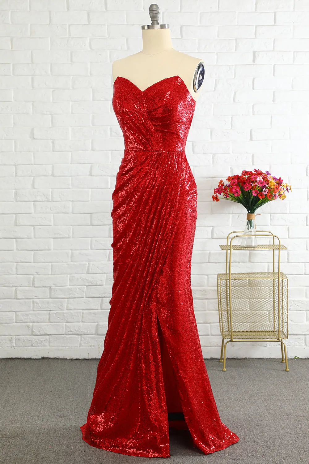 Xuewuba Formal Wear Dresses Sheath Sweetheart Red Sequins Prom Dress with Sequins Prom Dresses Stores
