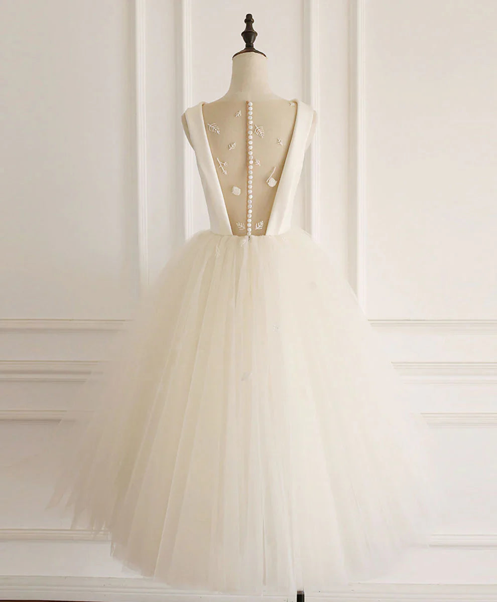 Off-the-Shoulder Tulle Short Backless Homecoming Dress ?