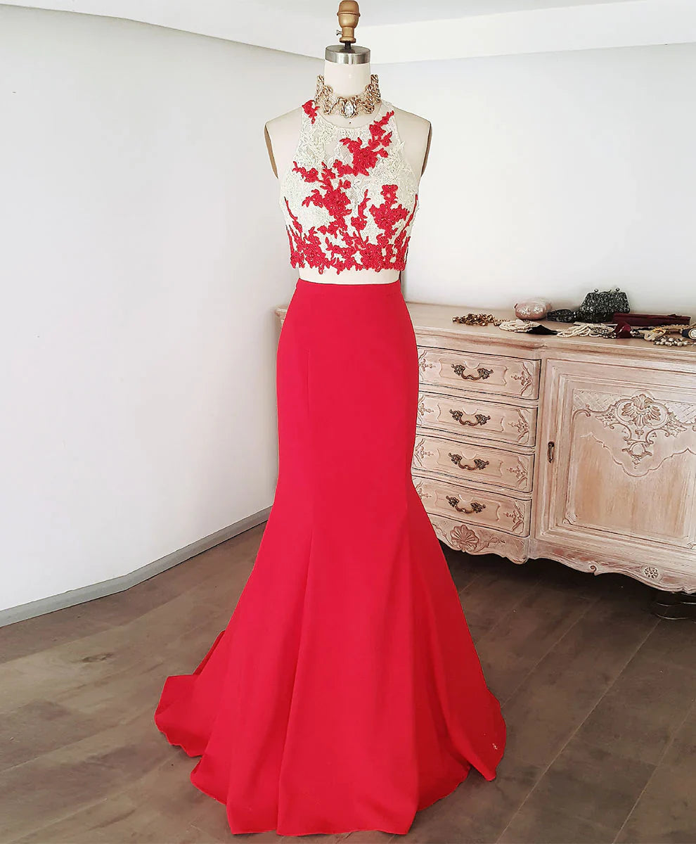 Two Piece Mermaid Long Prom Dress With Slit ?