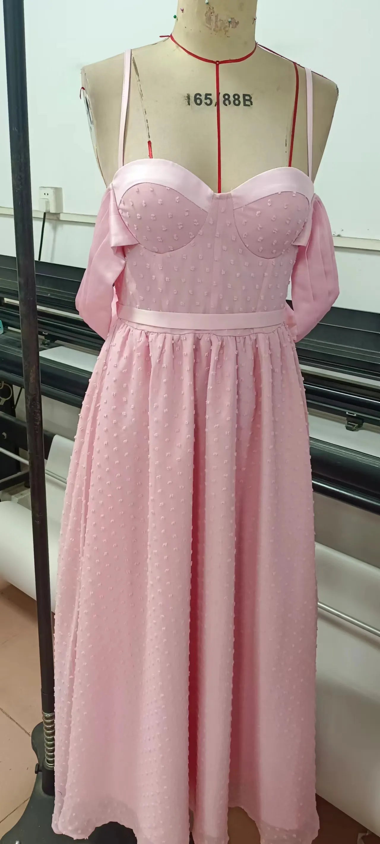 Romantic A-Line Sweetheart Sleeveless Cape-Accent Blush Midi Prom Dress for Women Ready to Ship