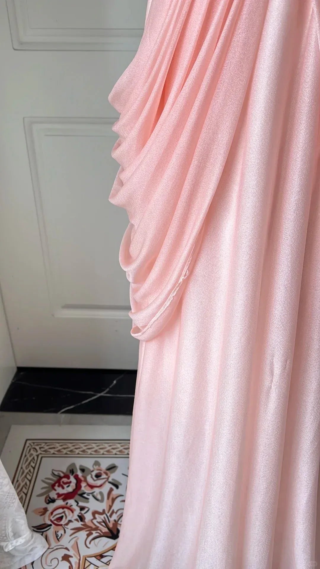 Romantic Mermaid Strapless Beaded Blush Long Prom Dress for Women Ready to Ship