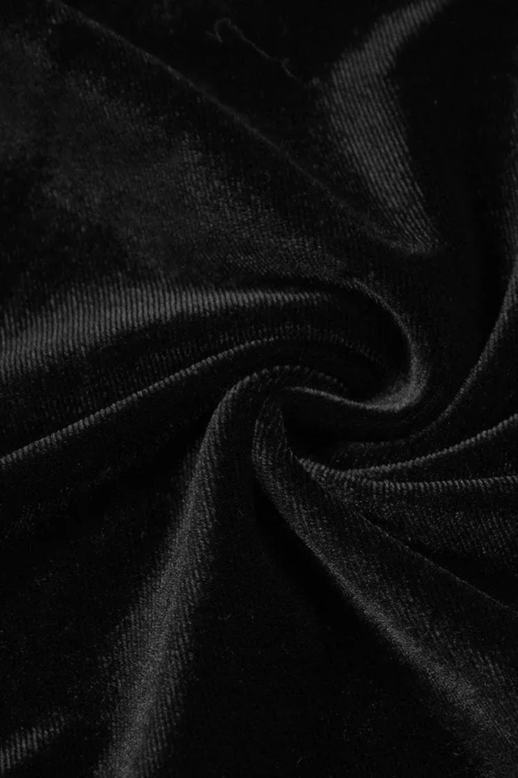 Romantic Sheath Off-Shoulder Floral-Embellished Velvet Black Midi Evening Dress for Women