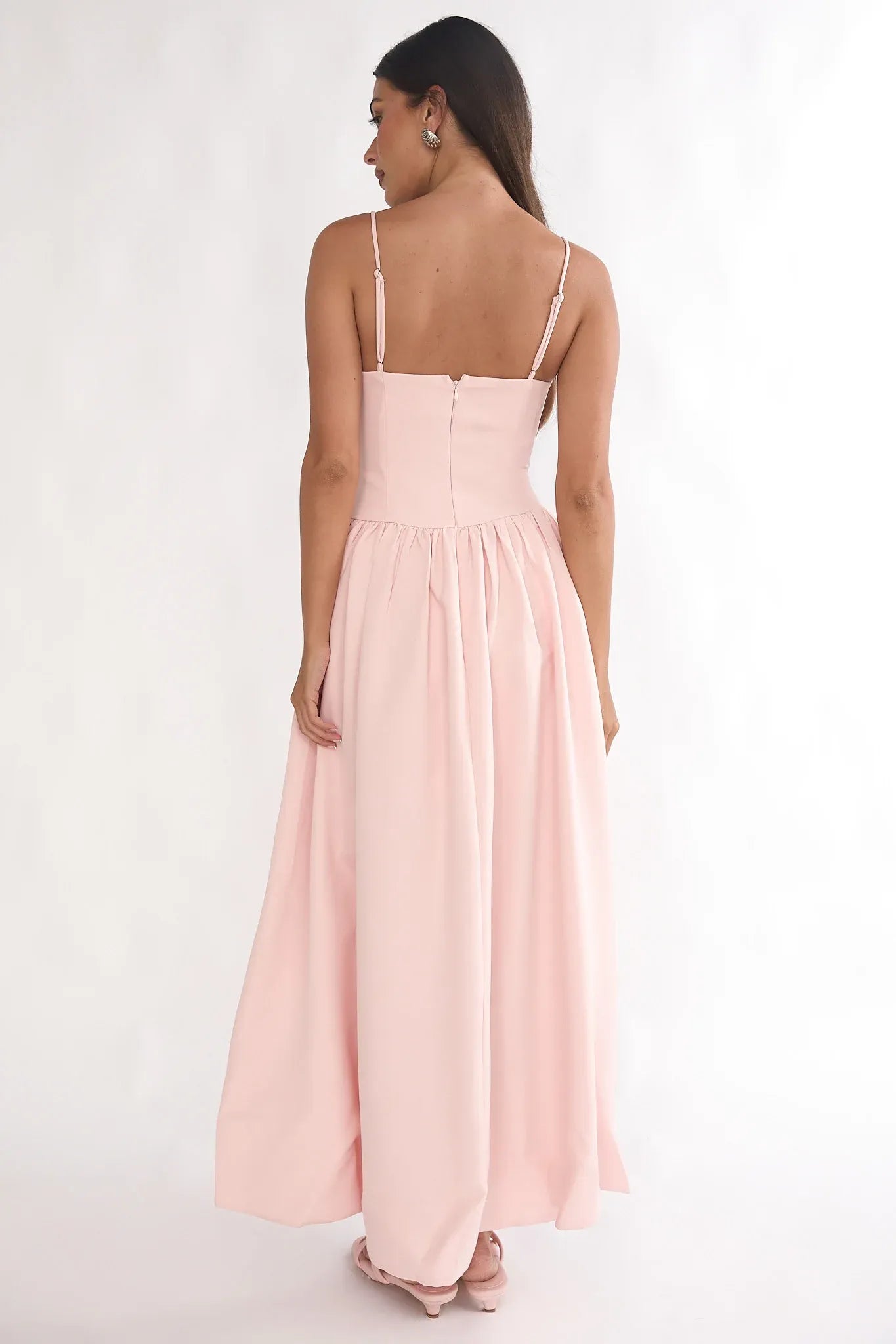 Romantic Sweetheart Spaghetti Strap Lace Pink High-Low Homecoming Dress