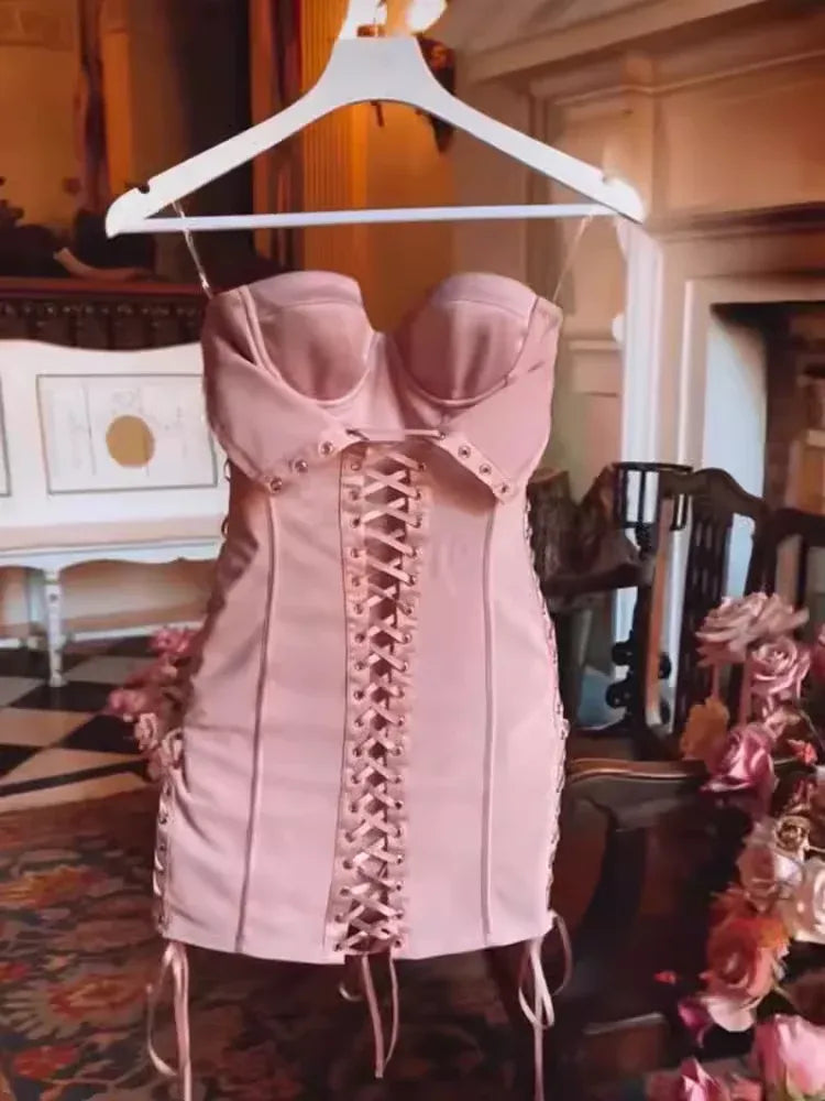 Sexy Sheath Sweetheart Sleeveless Lace-up Pink Mini Homecoming Dress For Women Hot Sale