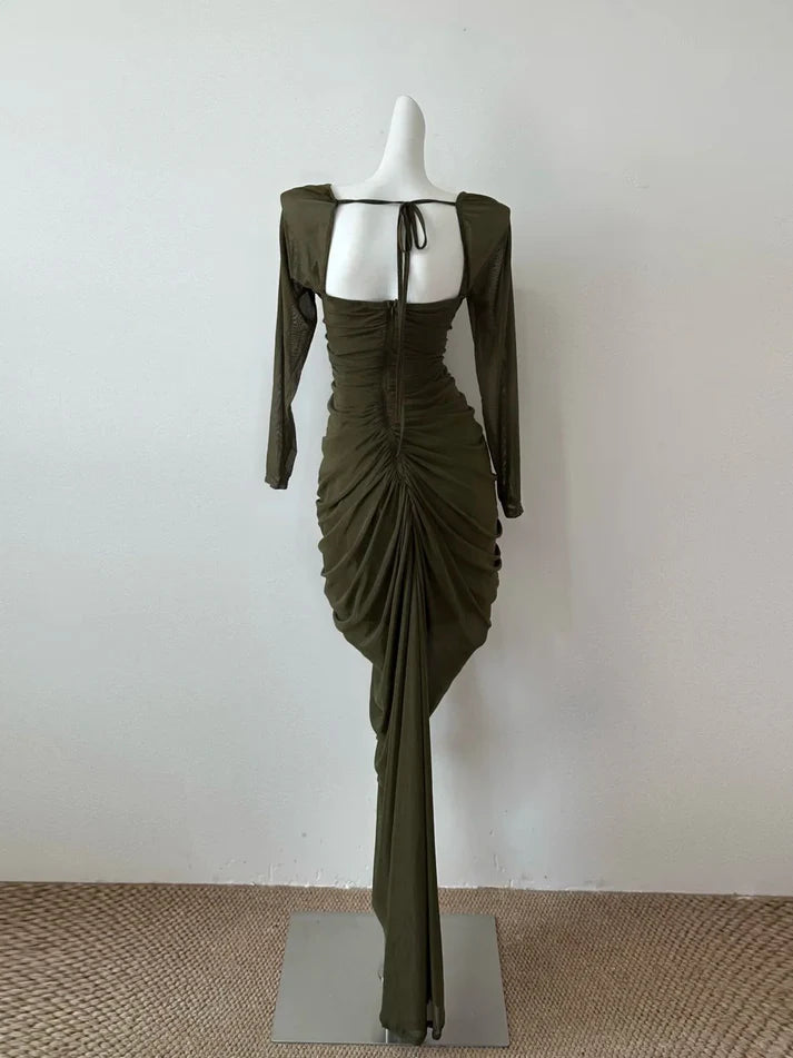 Sheath Off-the-Shoulder Long Sleeves Chiffon Red Short Party Dress