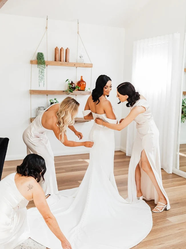 Sheath One Shoulder Satin Ivory Bridesmaid Dress With Side Slit