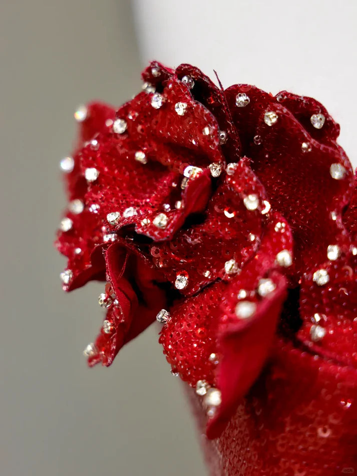 Sheath Strapless Sequin Burgundy Prom Dress Evening Dress Hot Sale