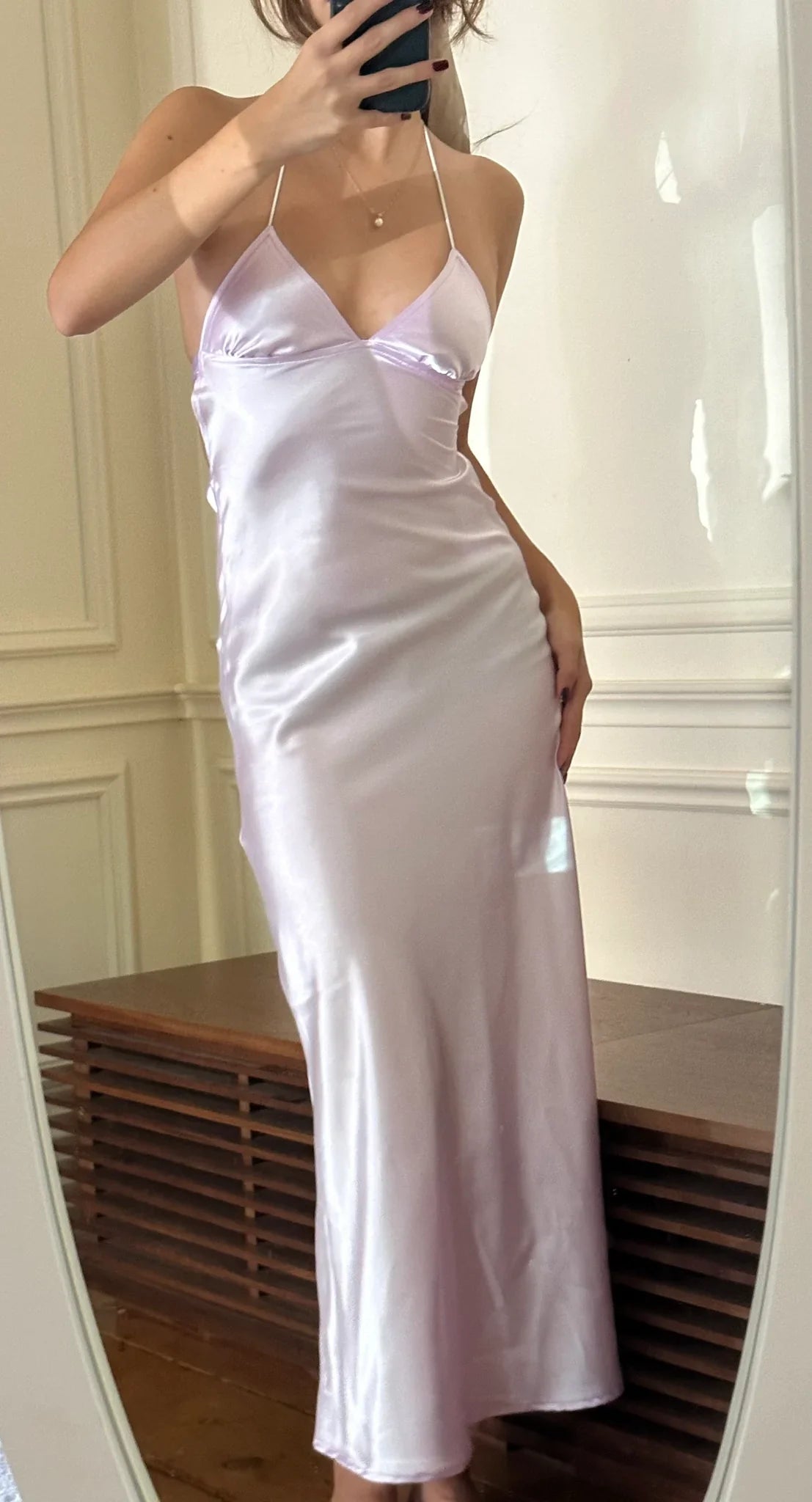 Simple Sheath/Column V Neck Sleeveless Lace Up Ankle-Length Prom Dress