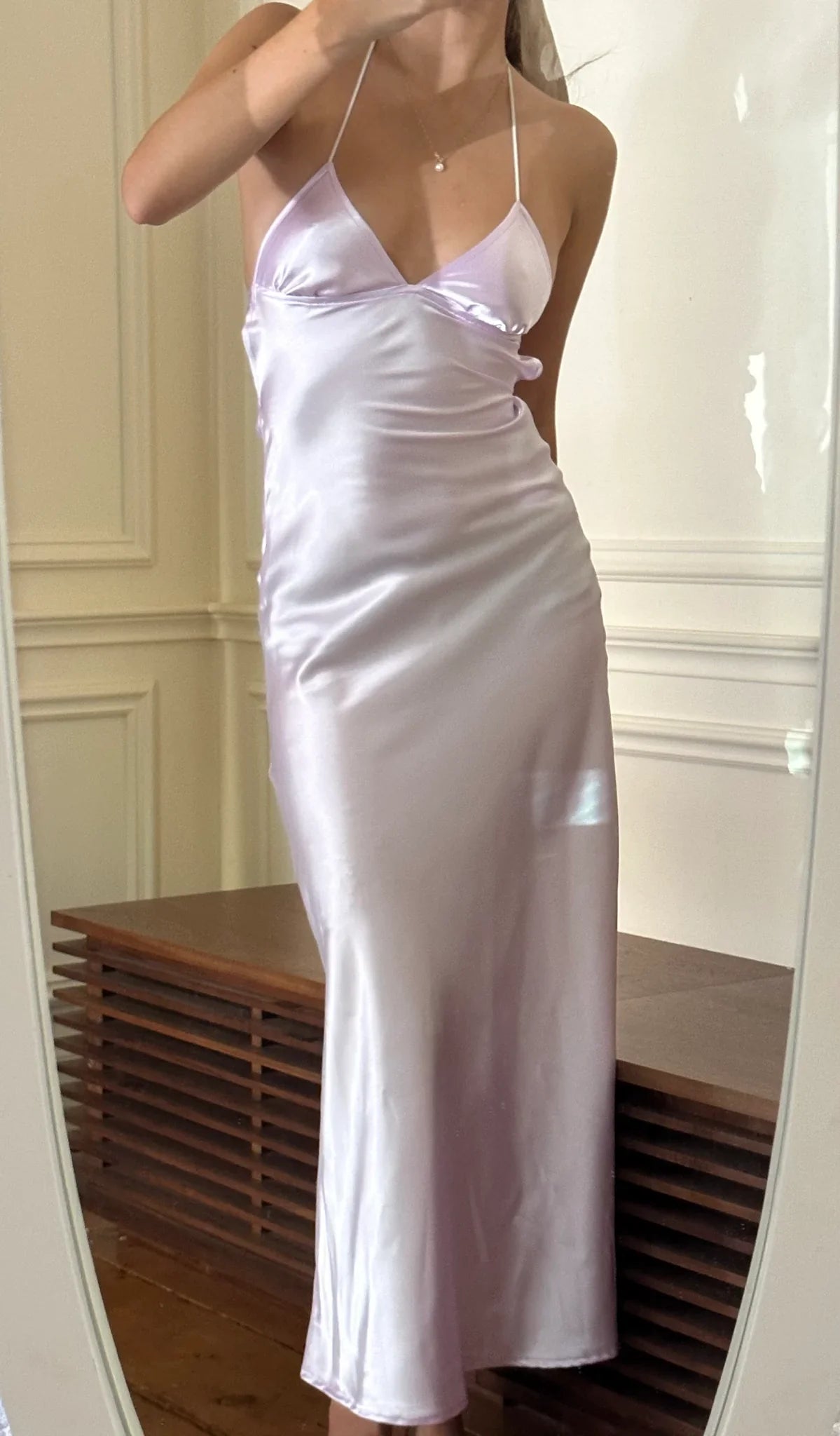 Simple Sheath/Column V Neck Sleeveless Lace Up Ankle-Length Prom Dress