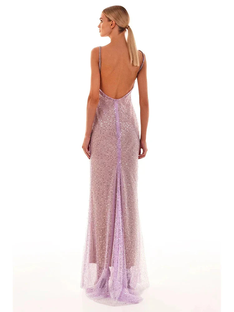Xuewuba Stores With Prom Dresses Chain Spaghetti Straps Sequins Maxi Prom Dress Formal Women's Dresses