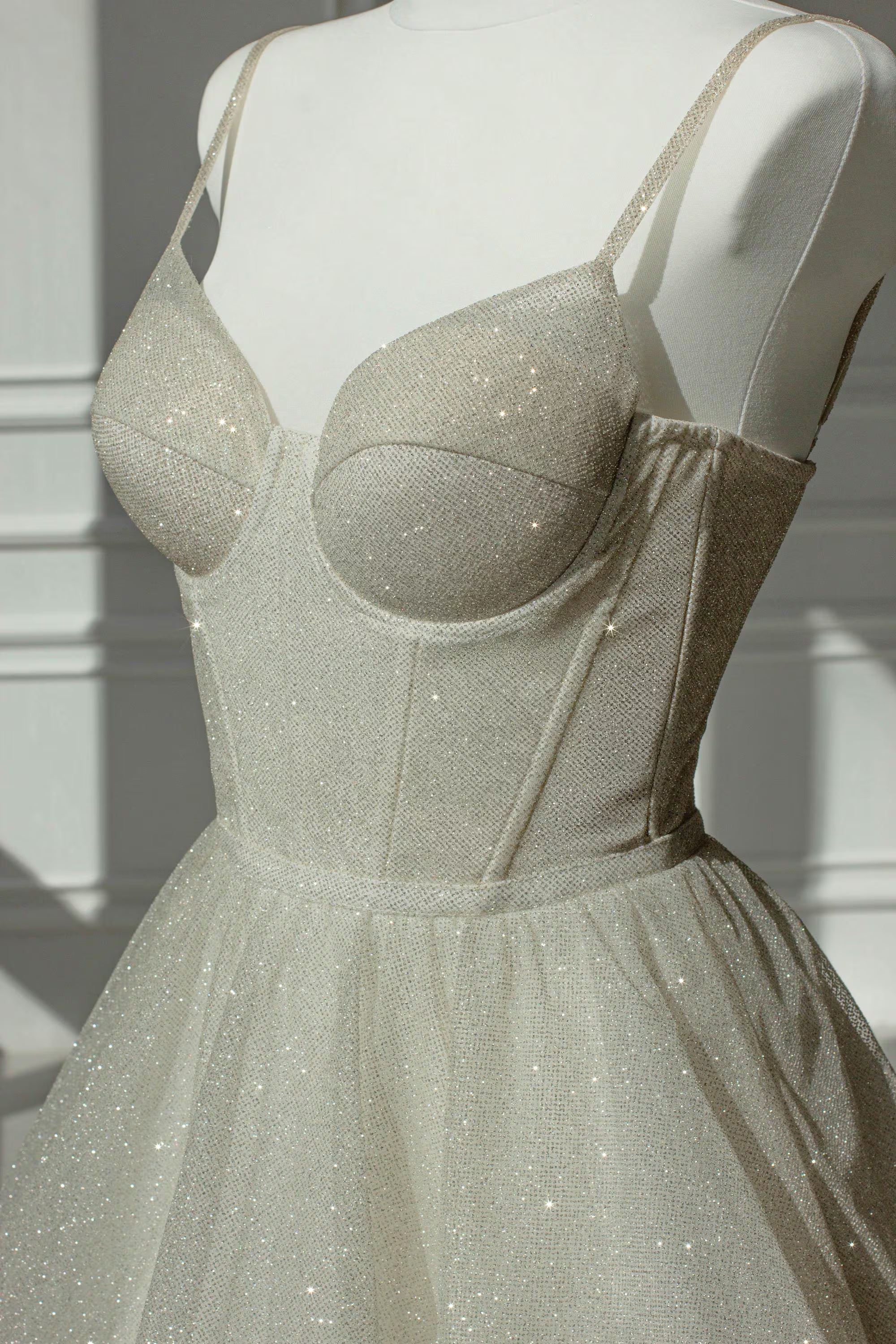 Sparkly A-Line Sweetheart Corset Glitter Champagne Short Homecoming Dress Hot Sale