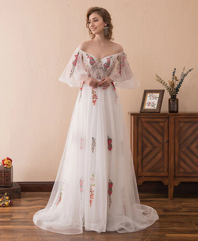 V Neck Tulle Lace Backless Long Prom Dress