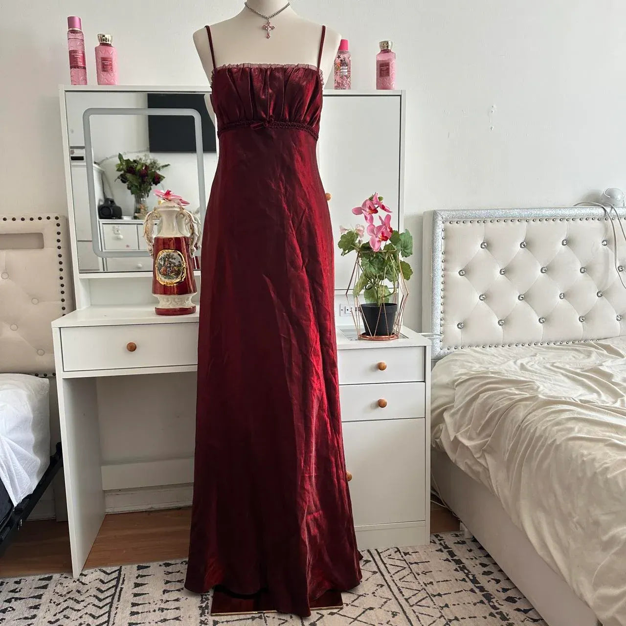 Vintage A-Line Square Neck Sleeveless Backless Floor-Length Prom Dress