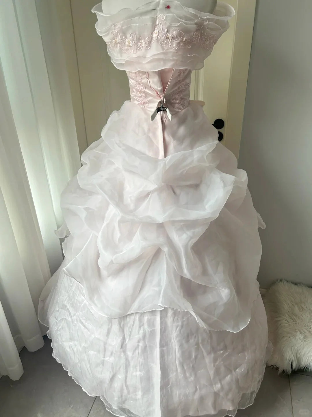 Vintage A Line Off-the-Shoulder Bow Pink Long Prom Dress Princess Dress