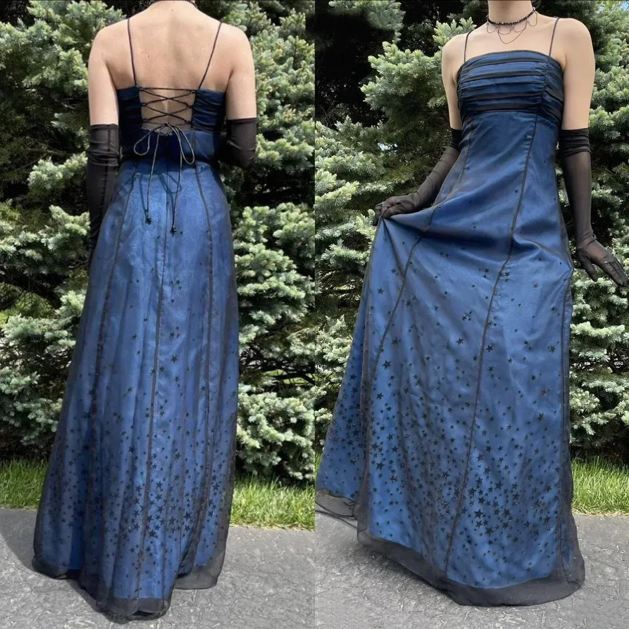 Vintage Ball Gown Off The Shoulder Sleeveless Tulle Floor-Length Prom Dress