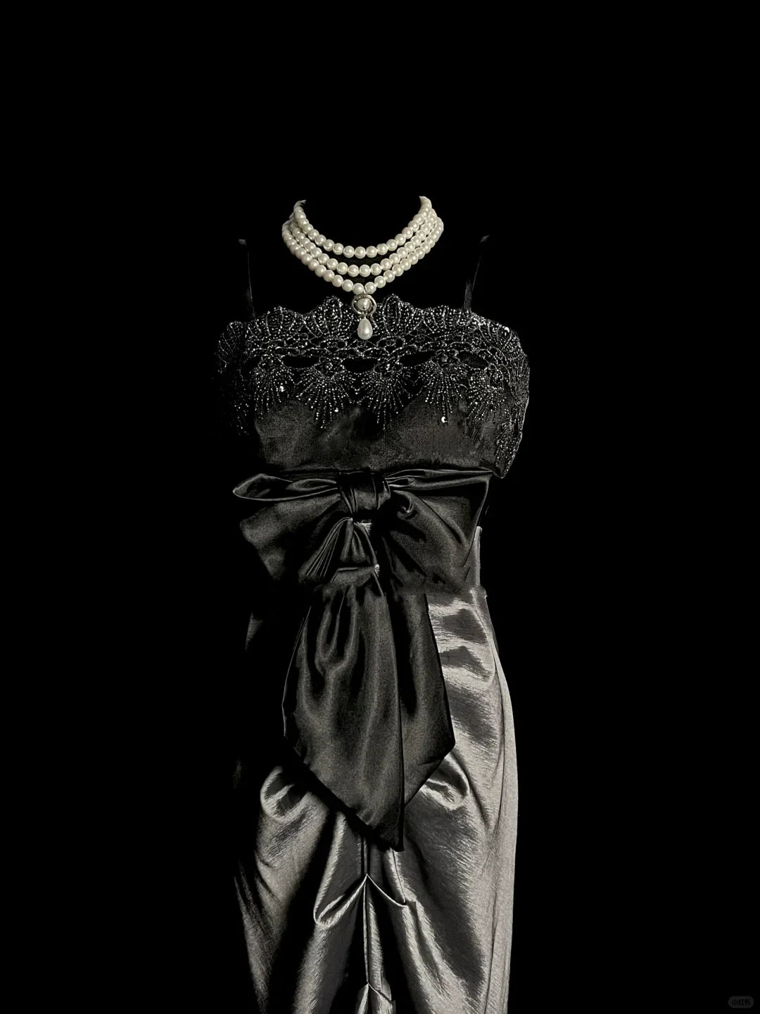 Vintage Mermaid Spaghetti Straps Satin Gray Long Evening Dress Prom Dress