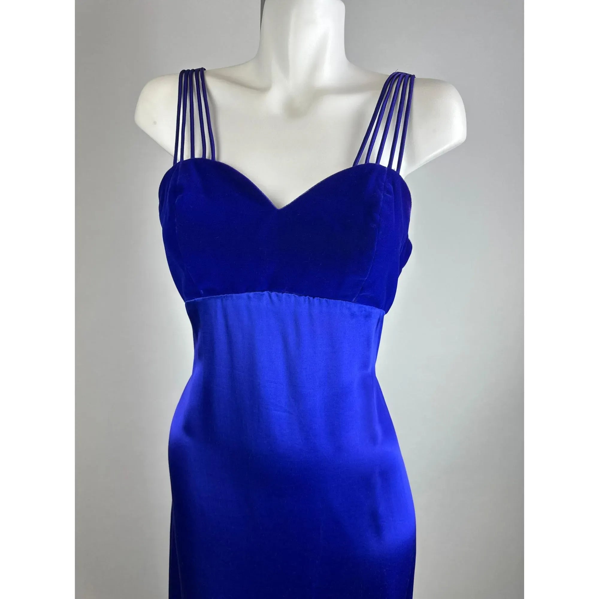 Vintage Mermaid Sweetheart Velvet Satin Blue Long Formal Prom Dress Buy