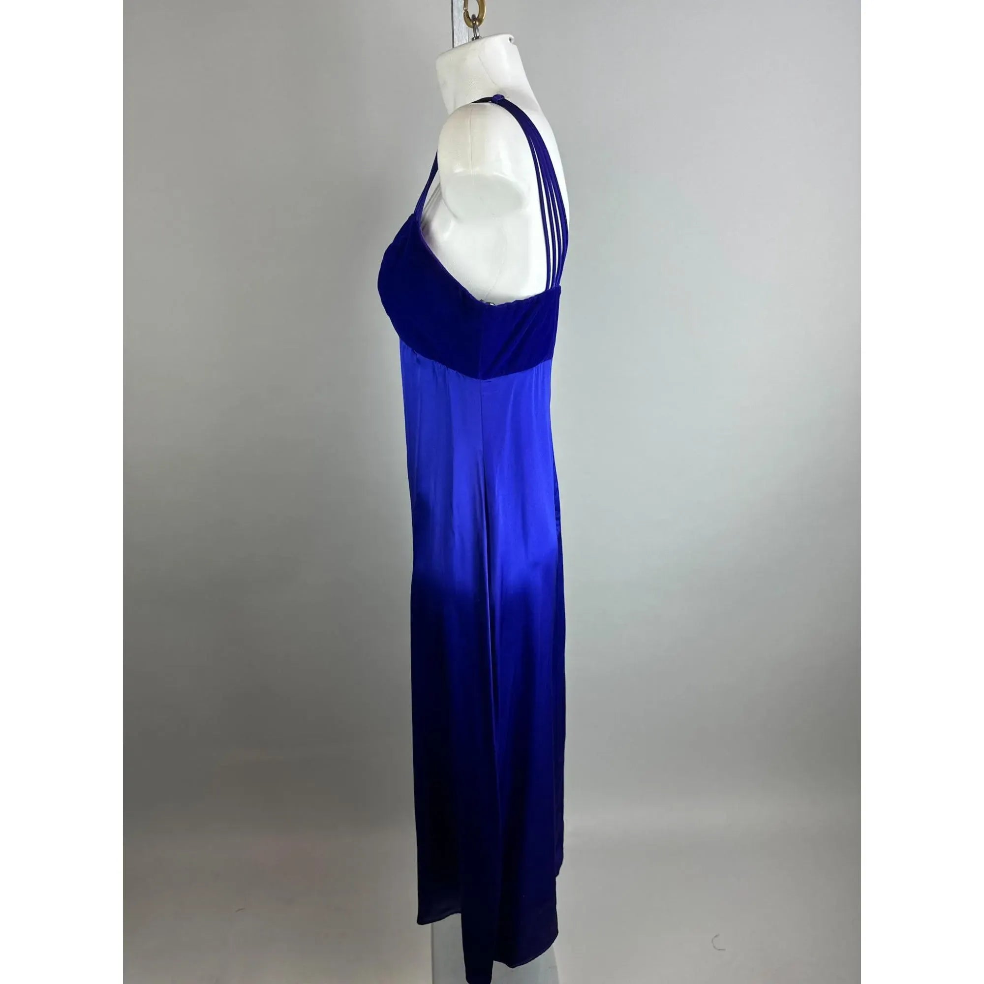 Vintage Mermaid Sweetheart Velvet Satin Blue Long Formal Prom Dress Buy
