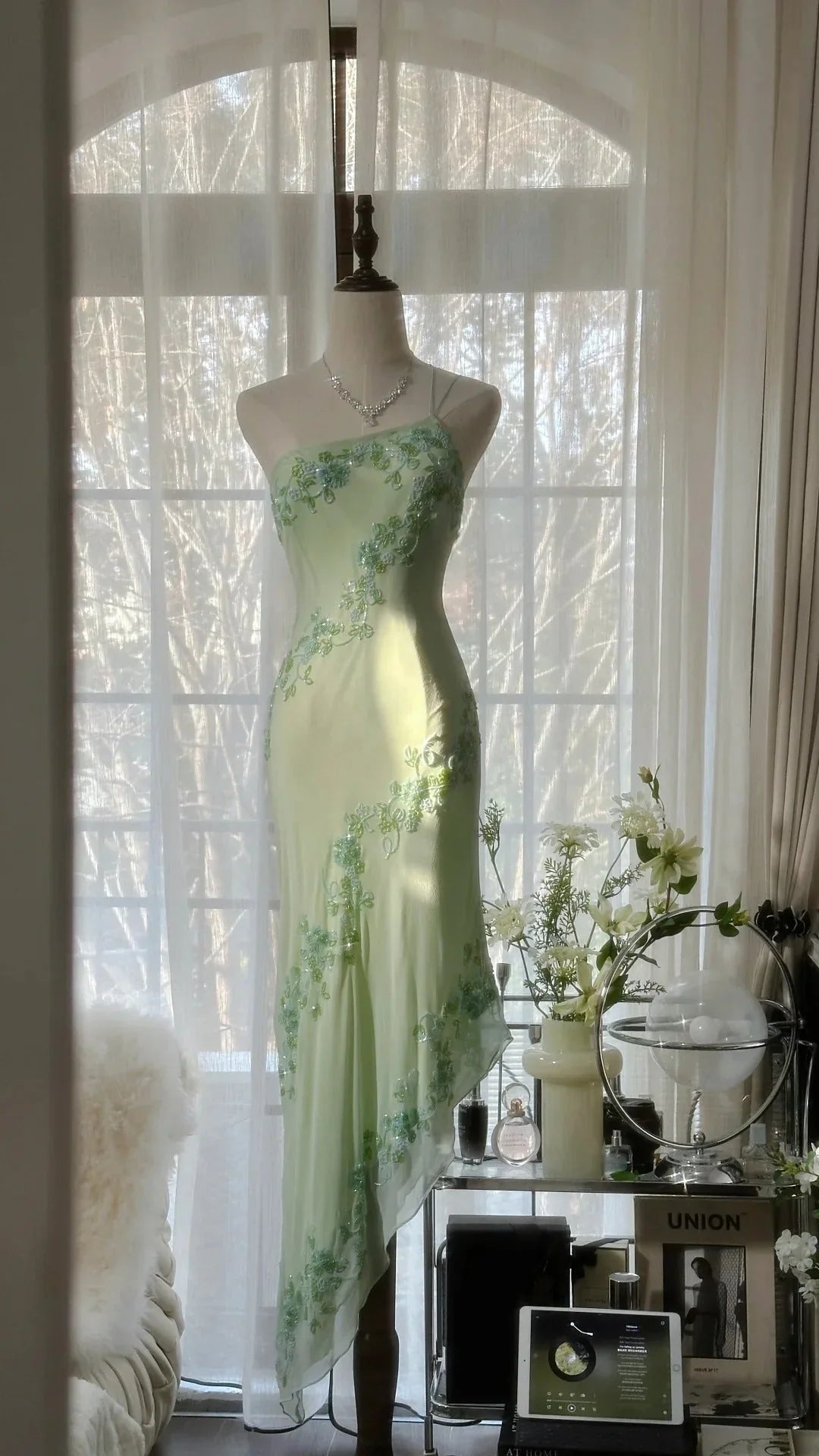 Vintage Sheath One Shoulder Sleeveless Backless Asymmetrical Prom Dress