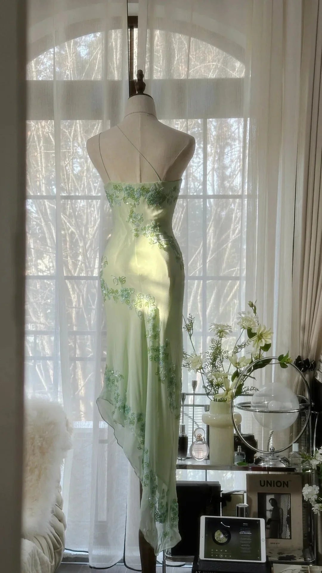 Vintage Sheath One Shoulder Sleeveless Backless Asymmetrical Prom Dress