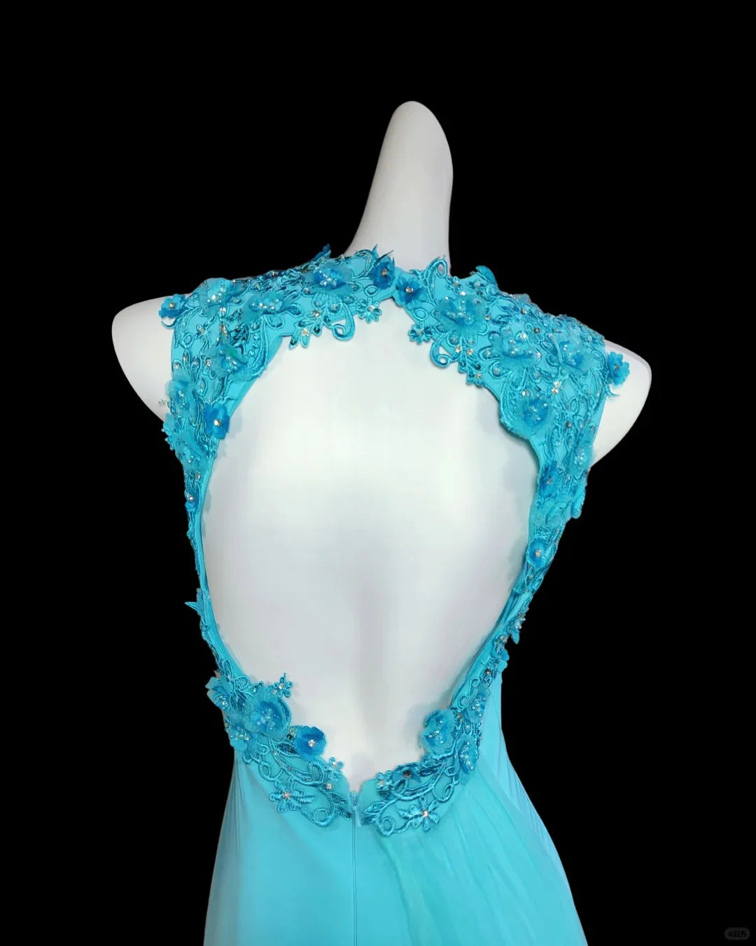Vintage Sweetheart Applique Tiffany Blue Long Evening Dress Prom Dress