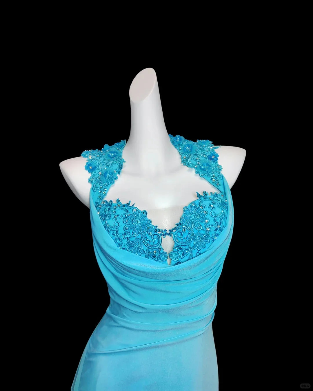 Vintage Sweetheart Applique Tiffany Blue Long Evening Dress Prom Dress