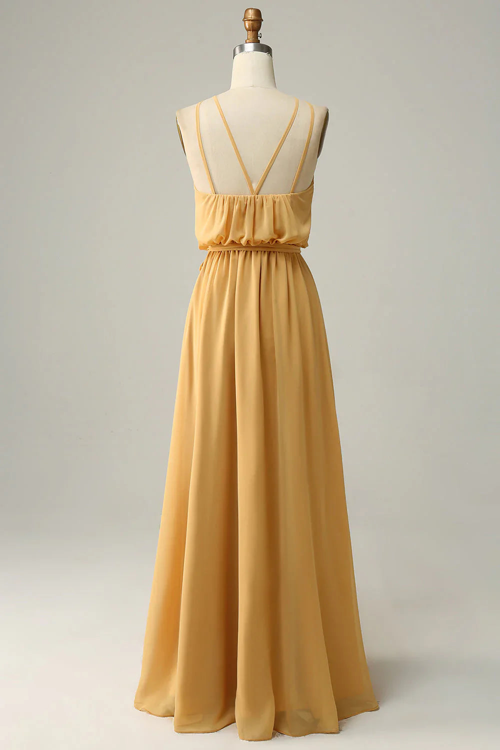 A-Line Halter Long Bridemaid Dress With Bowknot