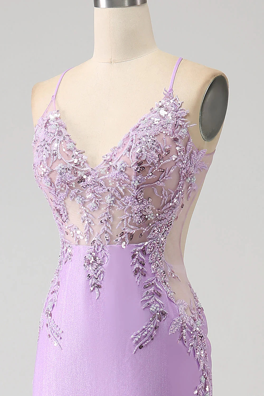 Trendy Mermaid Spaghetti Straps Long Prom Dress With Appliques Beading