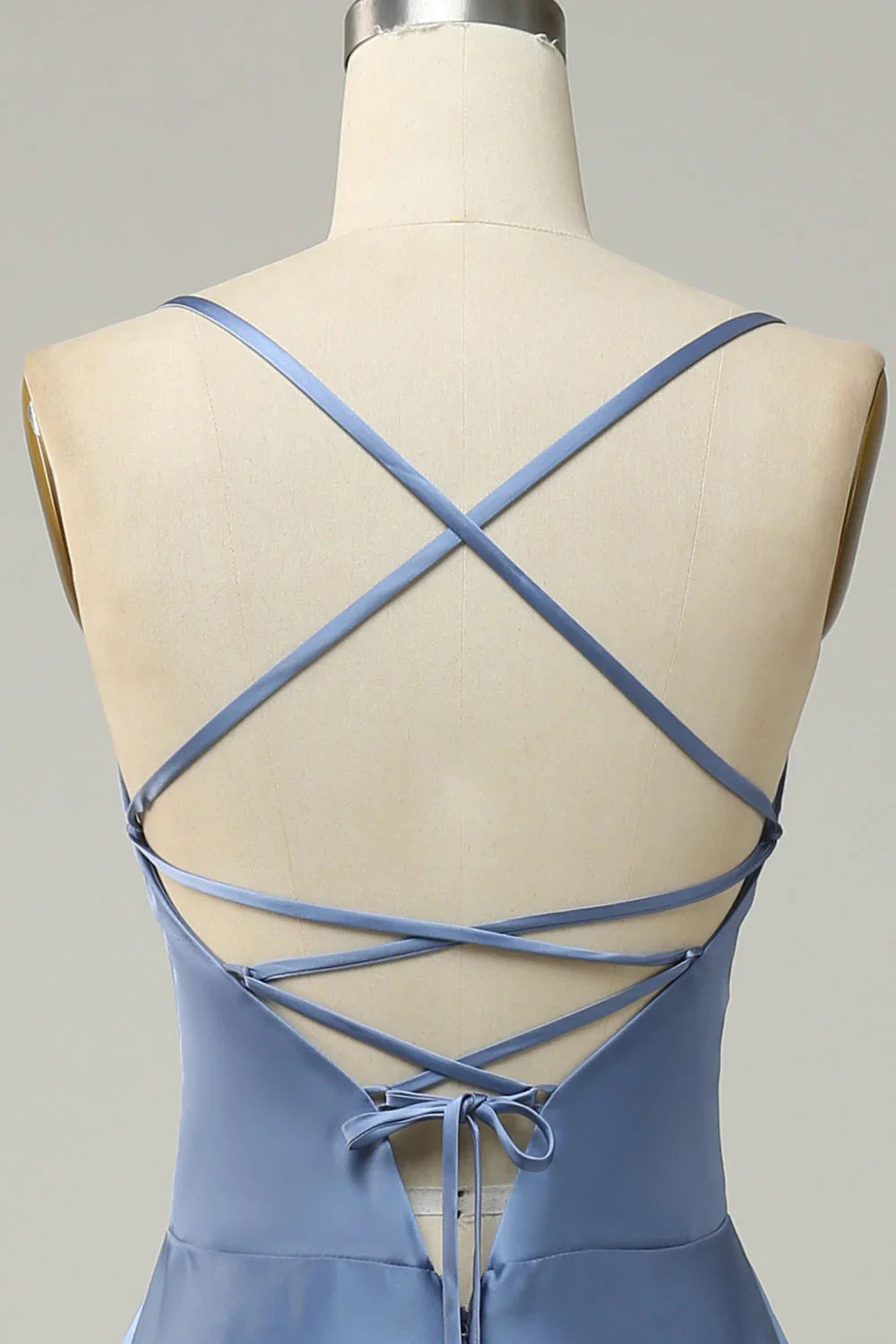 A-Line Open Back Long Bridesmaid Dress