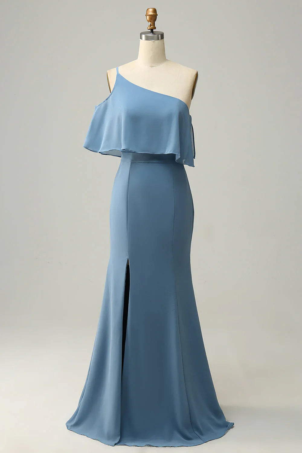 Sheath One Shoulder Plus Size Bridesmaid Dress With Silt
