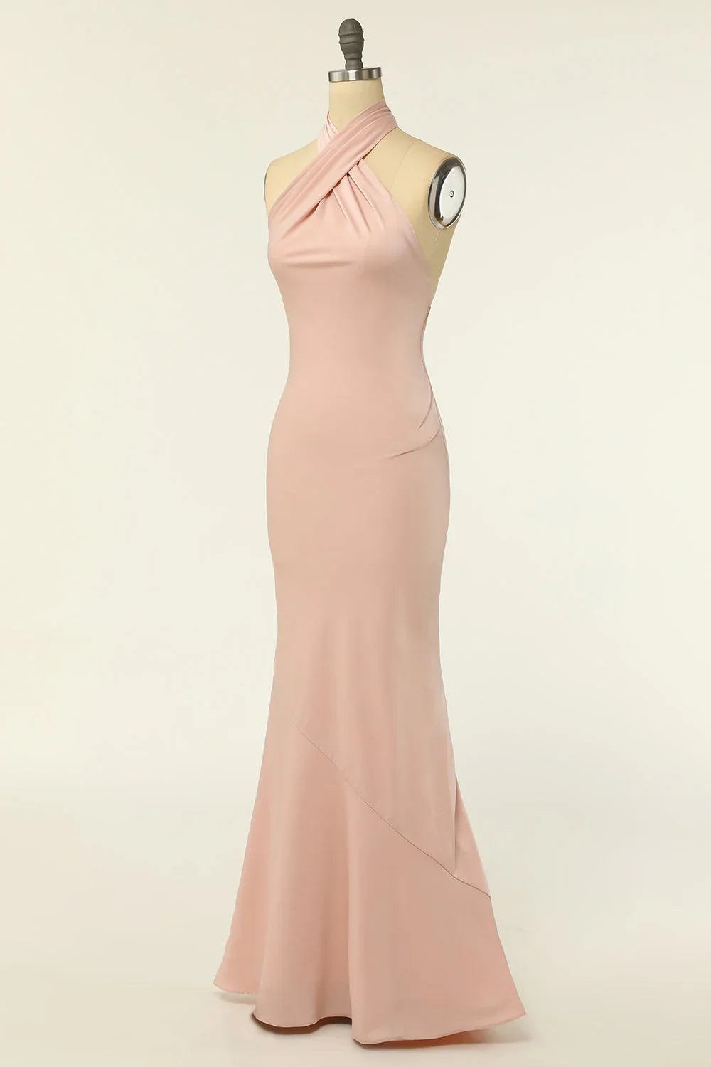 Mermaid Halter Long Bridesmaid Dress With Backless