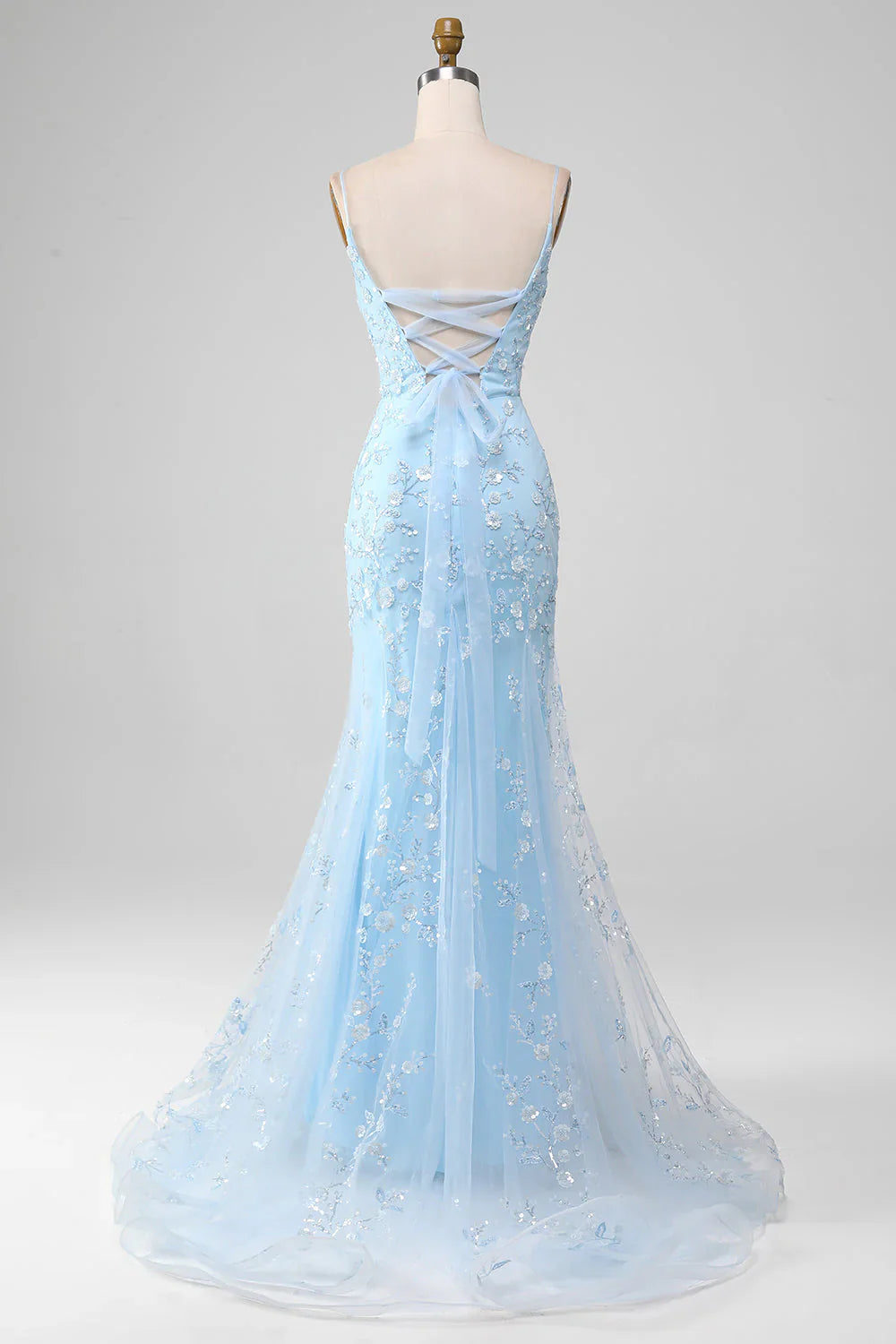 Mermiad Spaghetti Straps Prom Dress With Appliques