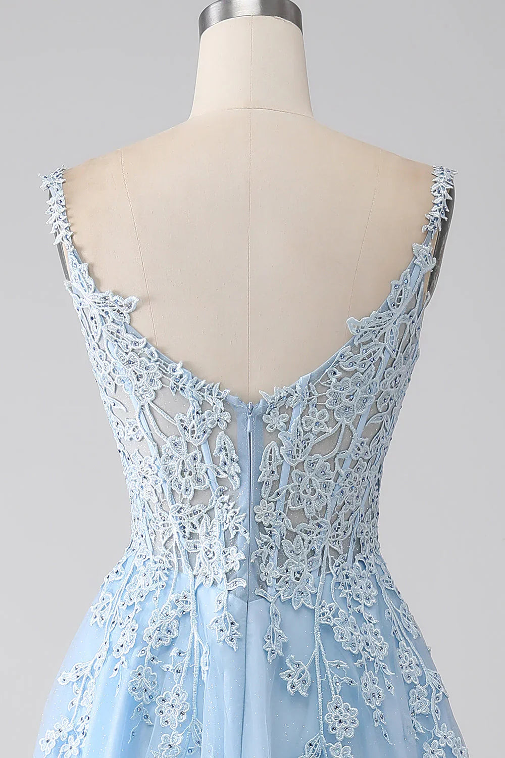 A-Line Corset Prom Dress With Appliques