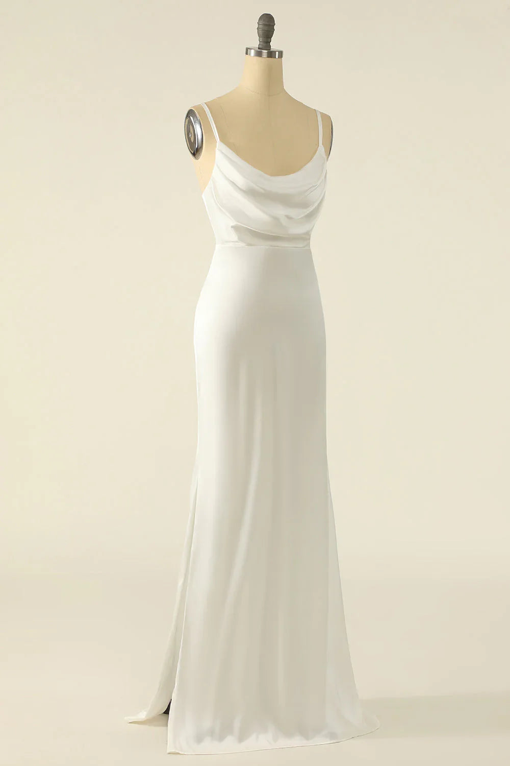 Satin Spaghetti Straps Simple Prom Dress