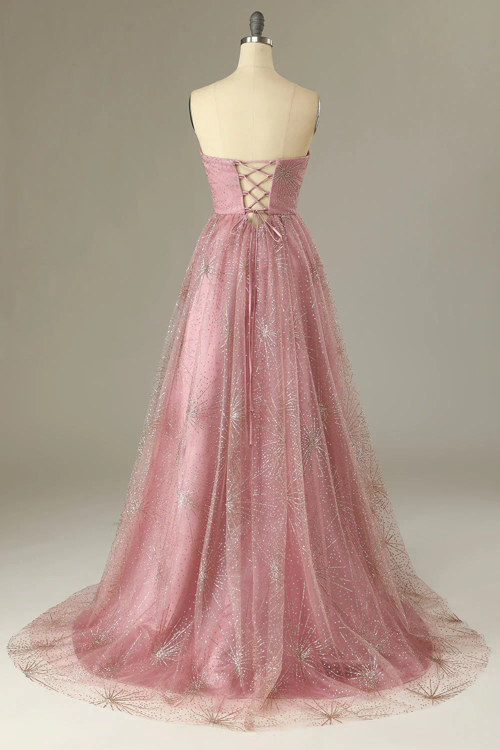 A Line Sweethear Prom Dress With Criss Cross Back